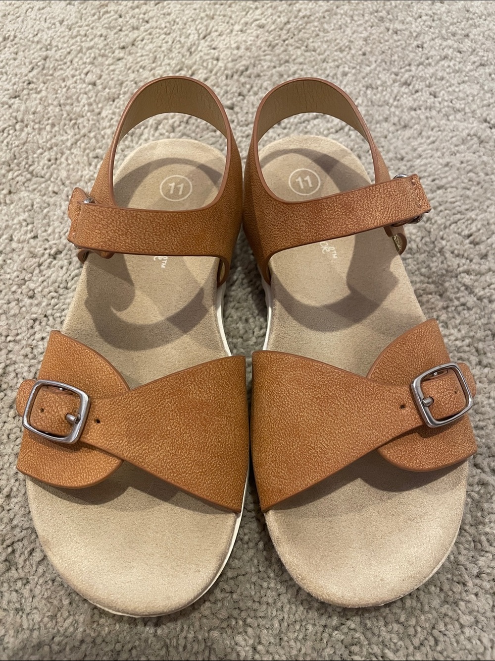 Tan Buckle Strap Sandals